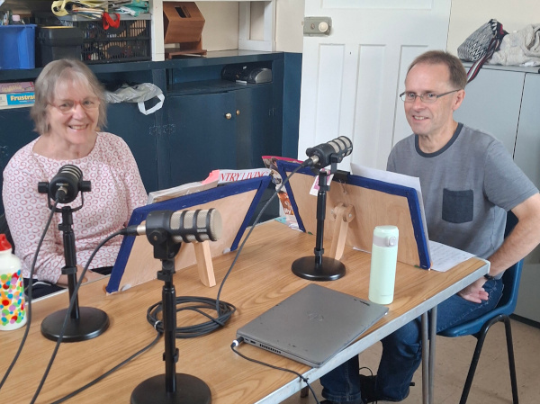 Two of our readers at our recording studio